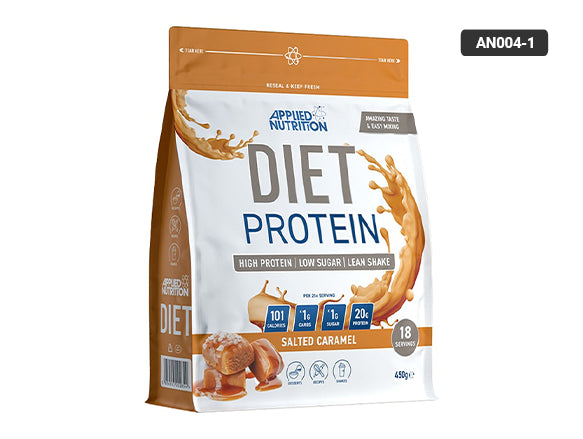 Applied Nutrition Diet Protein Salted Caramel 450g – a tasty option for people who want to eat protein and maintain their weight with high-quality whey.
